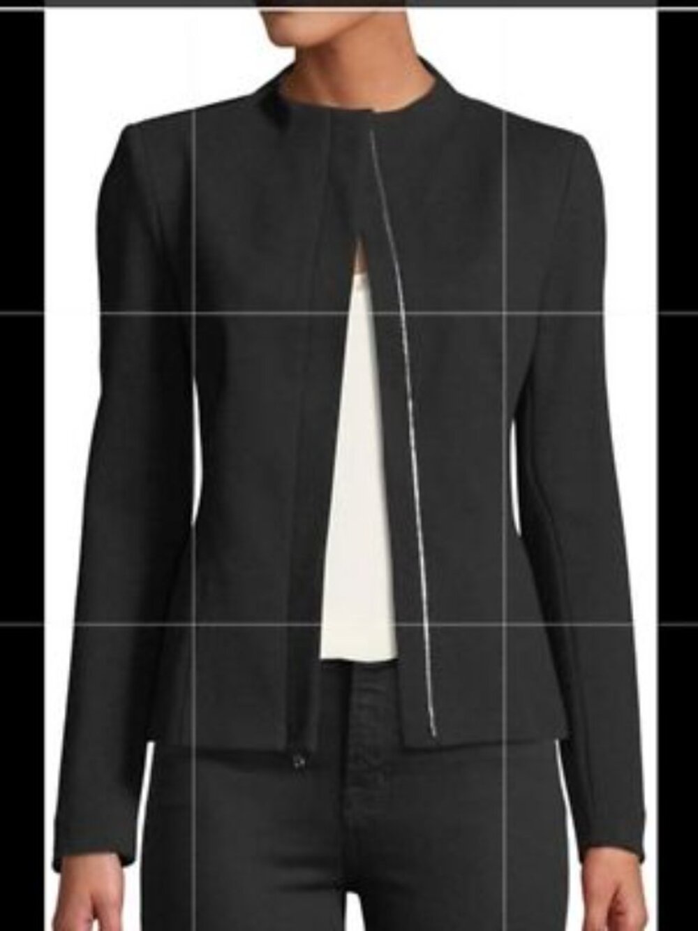 Theory Sculpted Jacket Knit Twill charcoal gray size M
